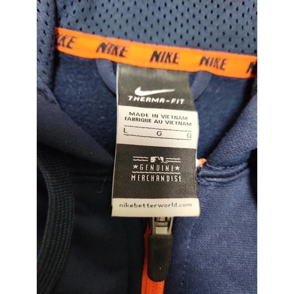 Nike Therma Fit Large Spell Out Script Detroit Tigers Baseball Zip Hoodie